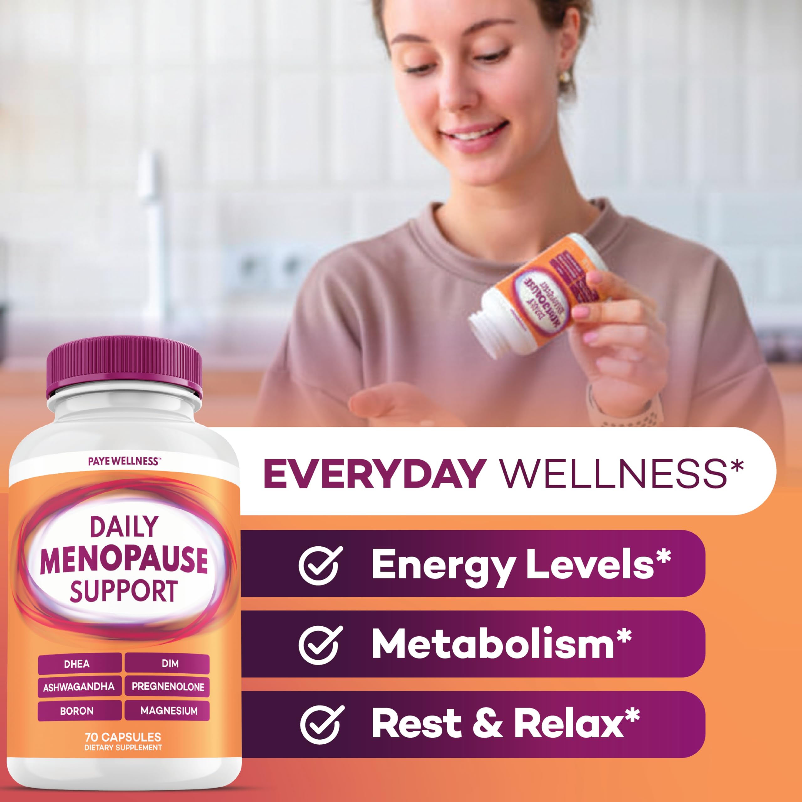 PAYÉ vitamin D zinc capsules closeup for mood balance and immune support.