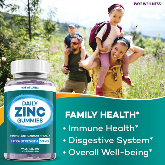 PAYÉ Zinc Gummies close-up of berry flavor for flavorful daily energy support.