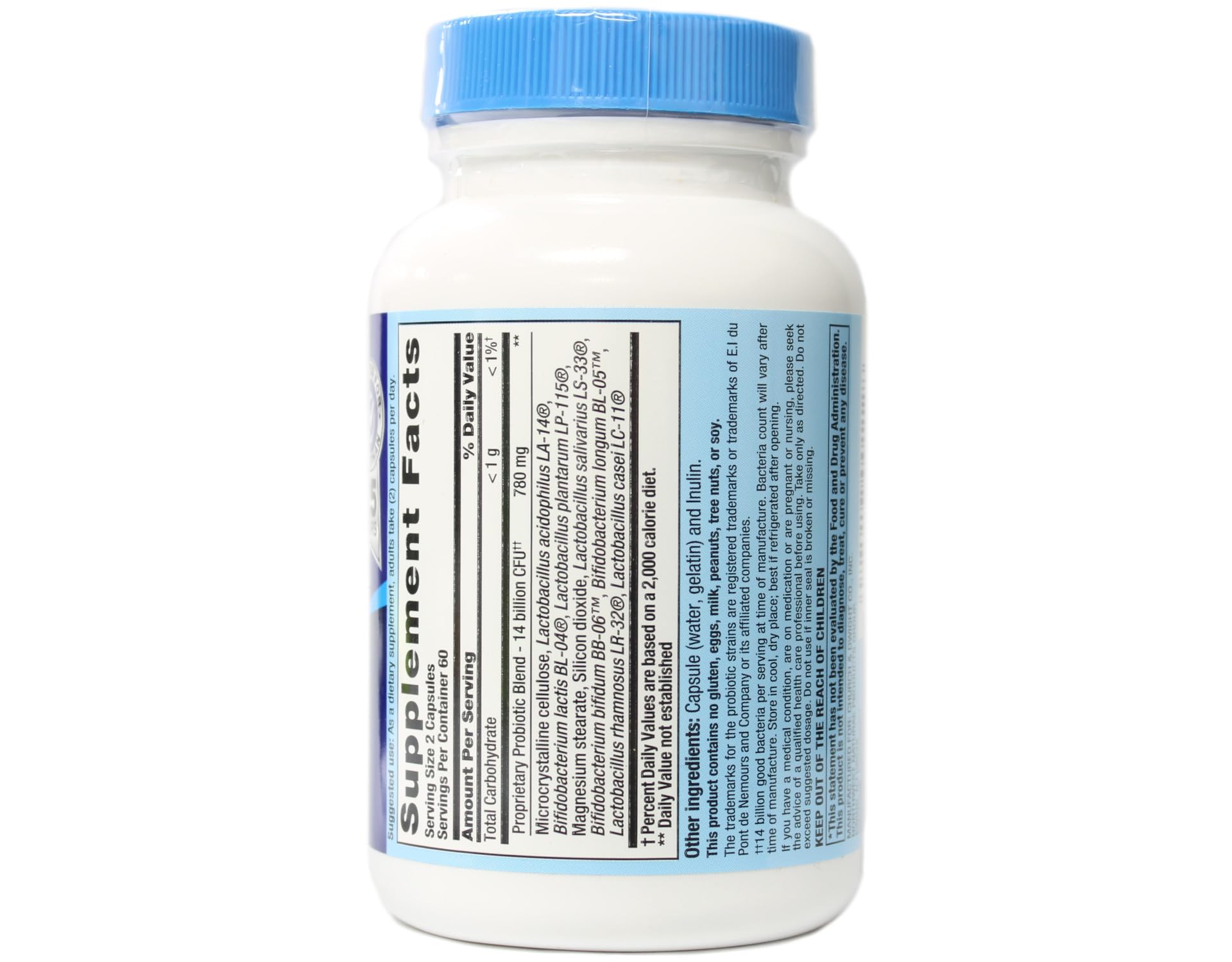 PB8 Probiotic 3-Pack capsules close-up highlights 14 billion CFU and 8 strains