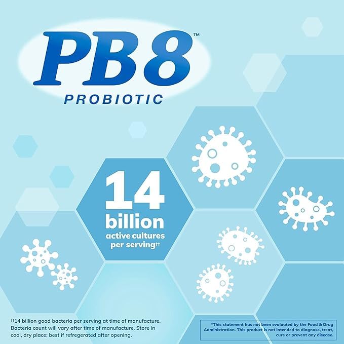 PB8 Probiotic 3-Pack user taking a capsule at home