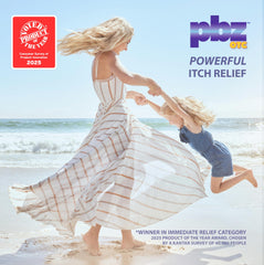 PBZ cream for insect bites and sunburn relief on skin.