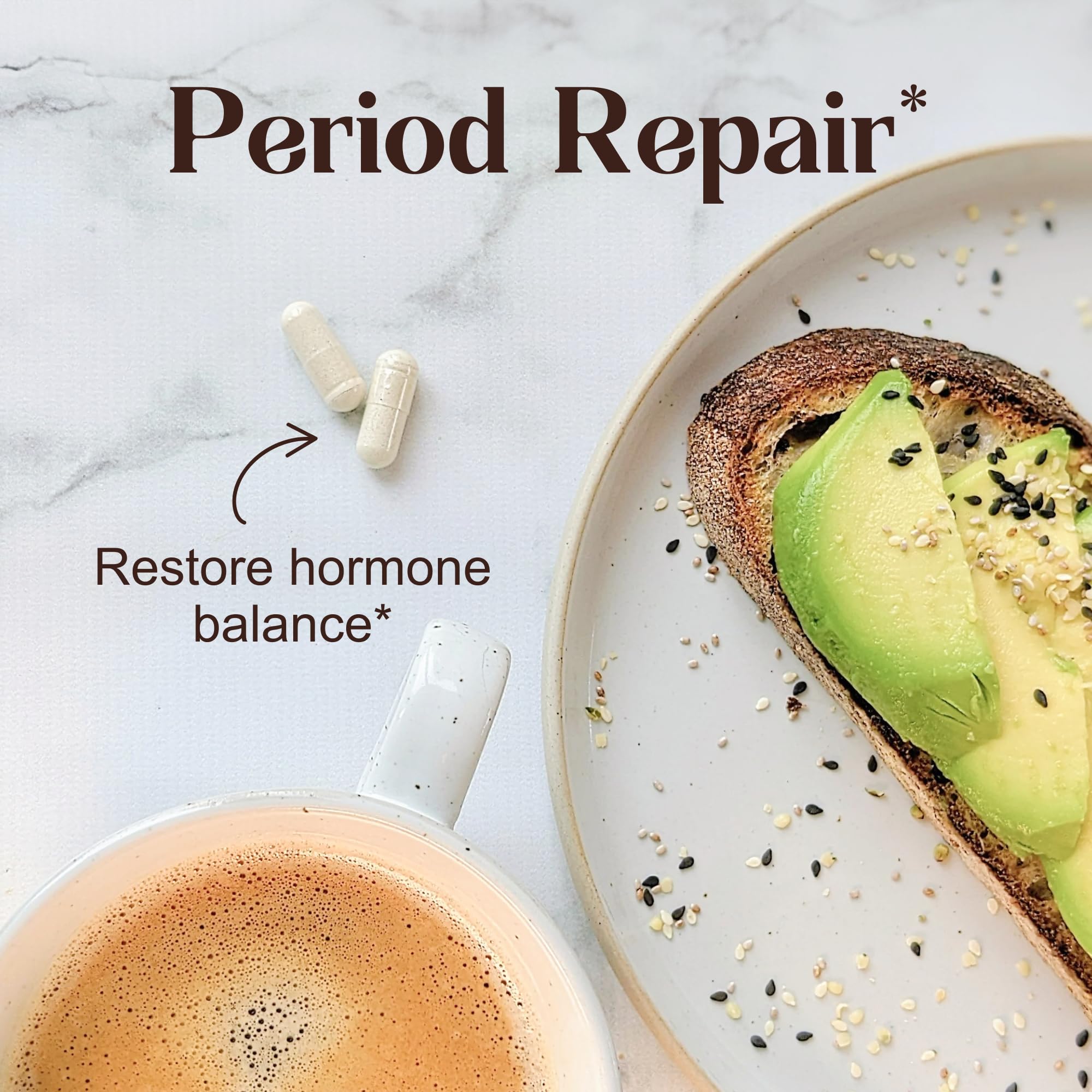 PCOS Queen vegan formula badge highlighting allergen-free appeal