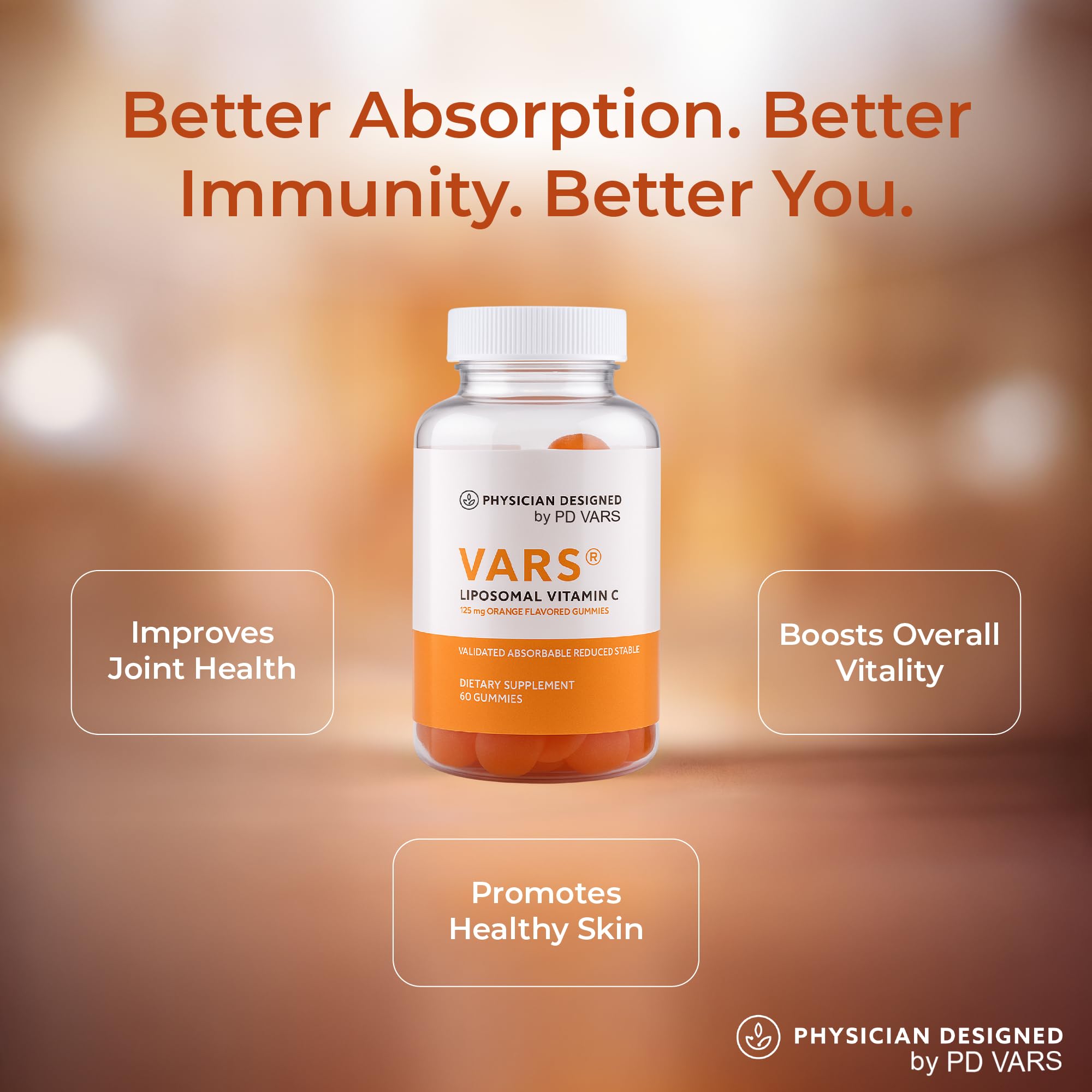 PD VARS bottle cap and label conveying premium quality