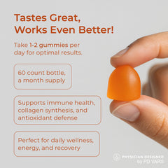 PD VARS gummies dispensed on hand illustrating easy daily dose