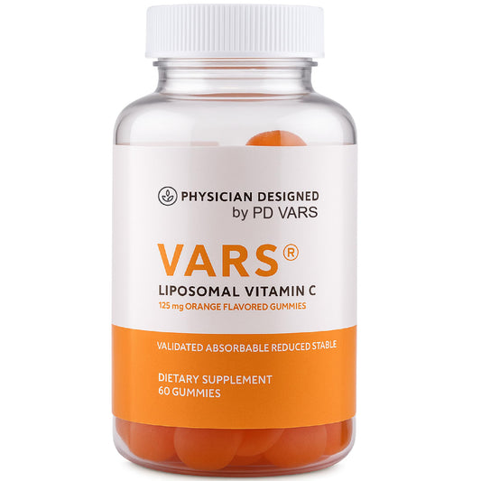PD VARS Liposomal Vitamin C Gummies pack front for easy daily immune support