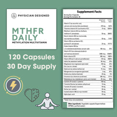 Closeup of PD VARS MTHFR Daily Multivitamin capsules for easy daily use.