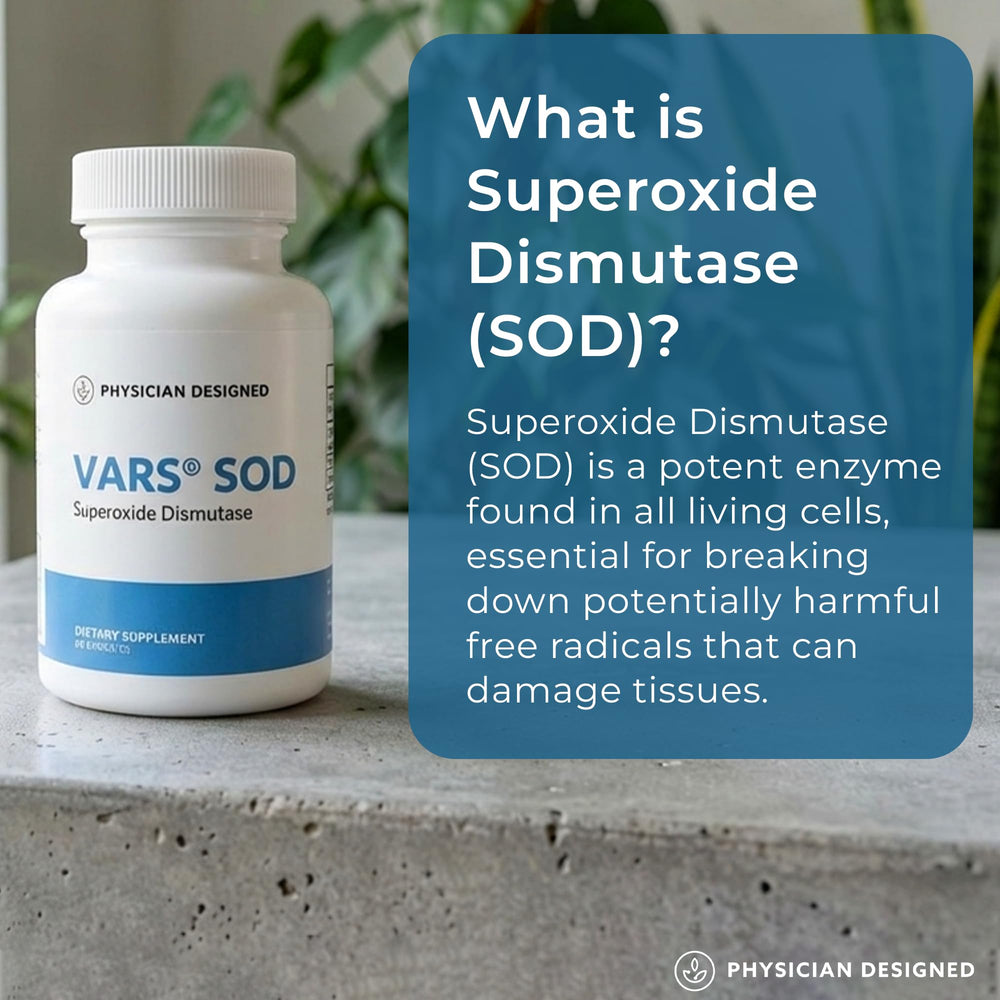 PD VARS SOD Booster capsules arranged for easy daily dosing.