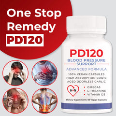 PD120 black odorless garlic capsules for smooth daily BP-friendly routine.