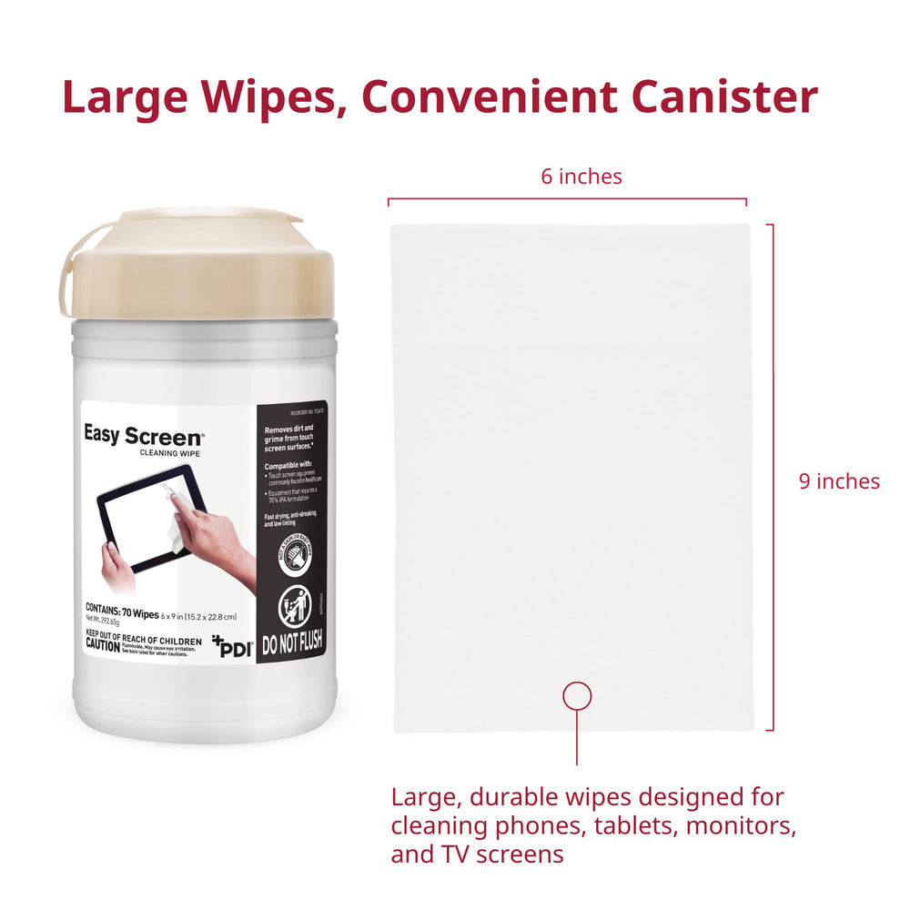 PDI Easy Screen Cleaning Wipes case pack provides ongoing supply for home or office.