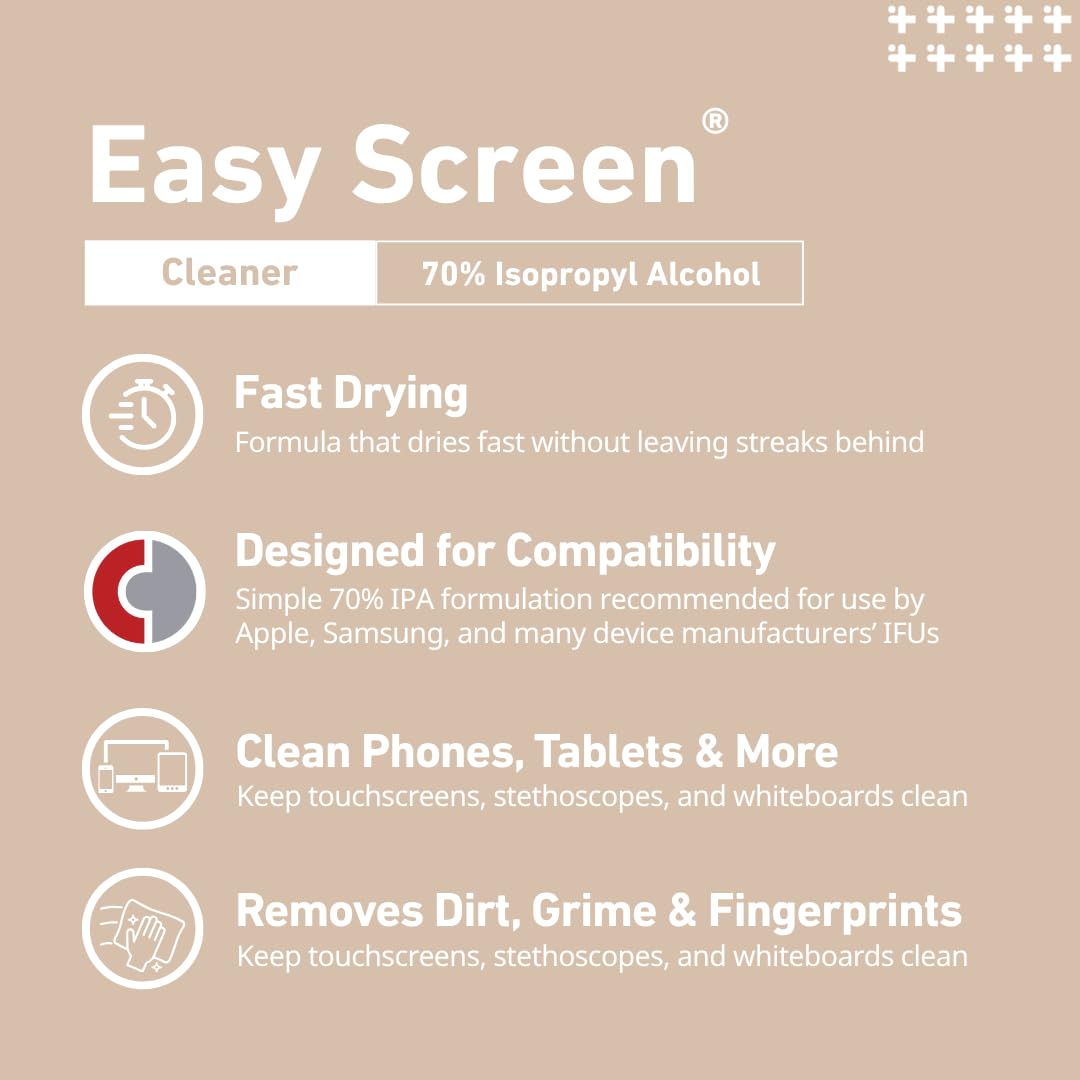 PDI Easy Screen Cleaning Wipes travel-friendly and ready to use anywhere.