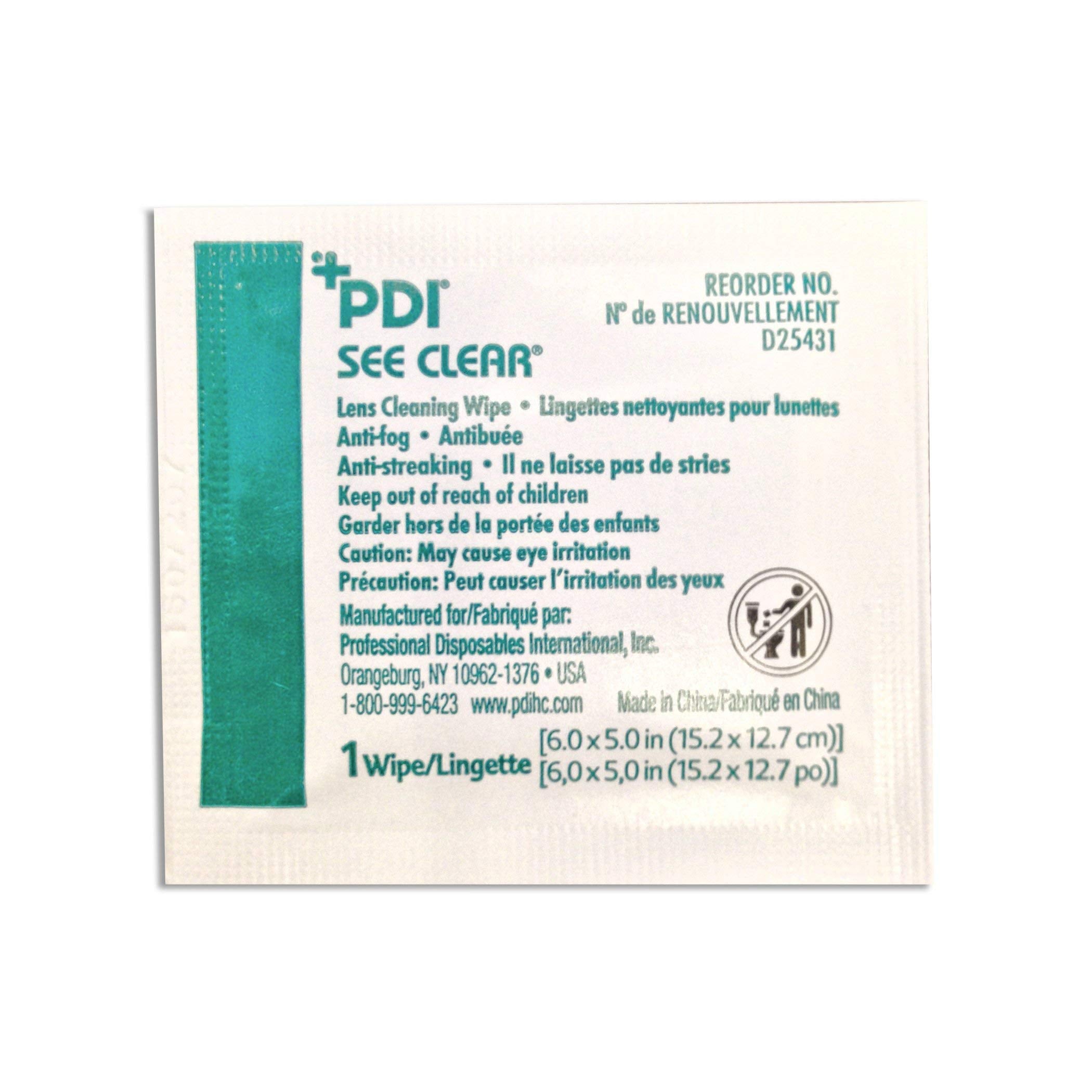 PDI See Clear wipes case cleans eyeglasses quickly without scratching lenses