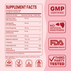 PEACEBLEND SuperCalm label indicates vegan and non-GMO ingredients