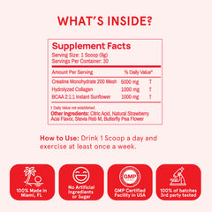 Peach Perfect Creatine Blend serving spoon highlights consistent daily dosing for results