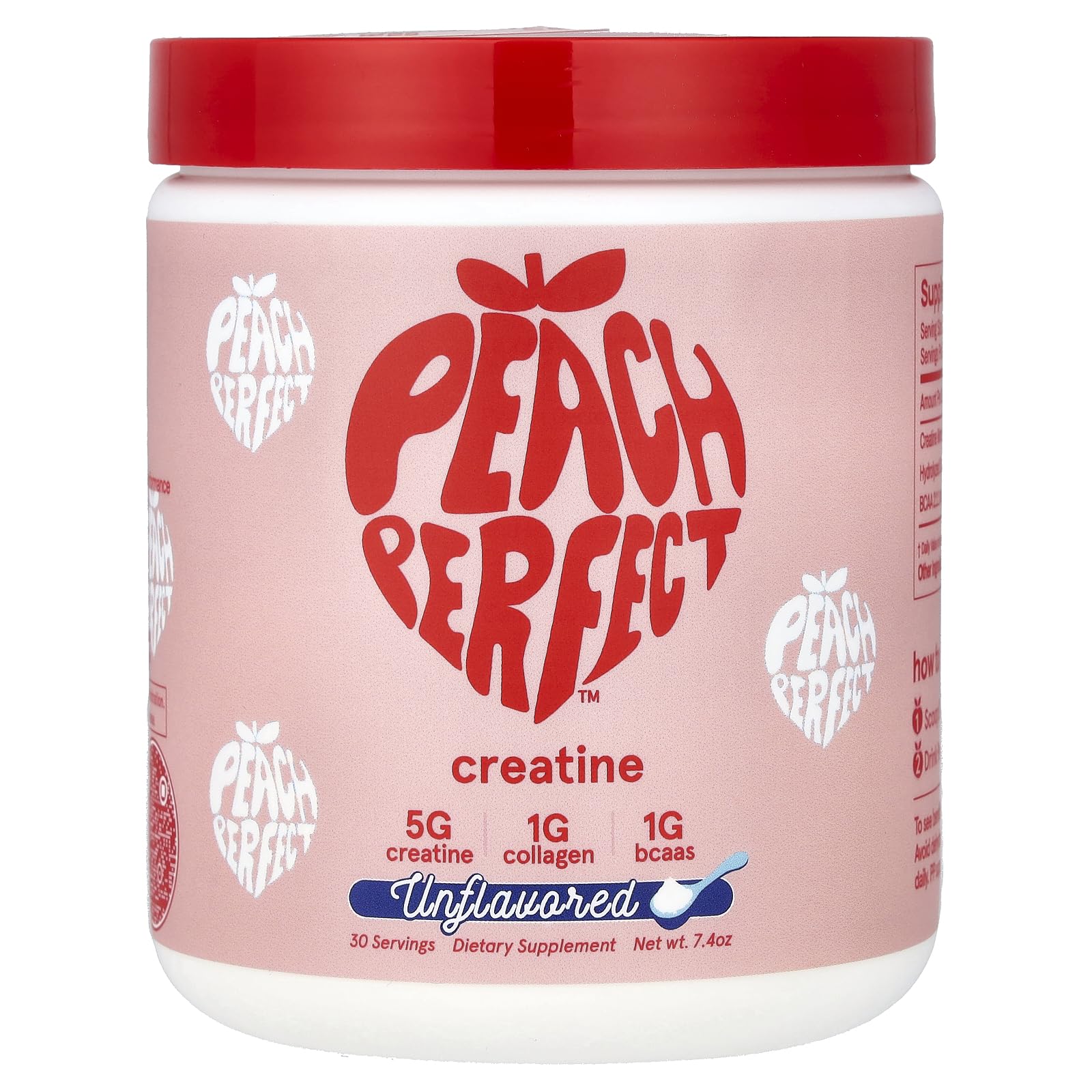 Peach Perfect Creatine bottle pour for quick pre-workout mix and potential energy support
