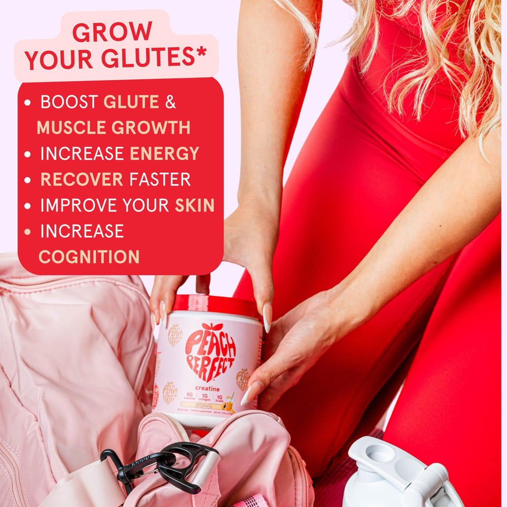 Peach Perfect creatine scoop dissolve shows smooth texture without chalk