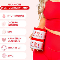 Peach Perfect Inositol Powder jar closeup shows premium packaging.