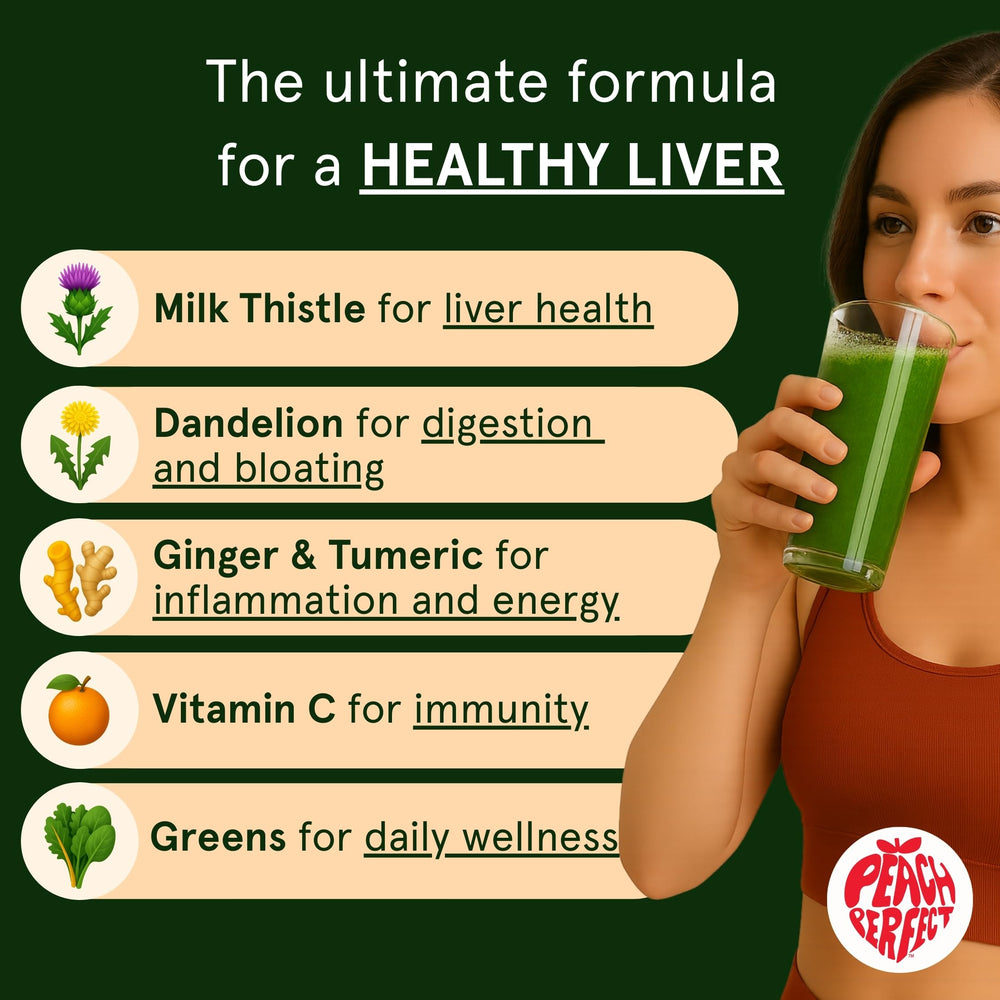 Scoop of Peach Perfect Liver Hero shown for easy daily use.