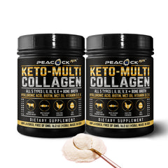 Peacock Max Keto Multi Collagen Peptides 16oz bottle supports joints and skin wellness.