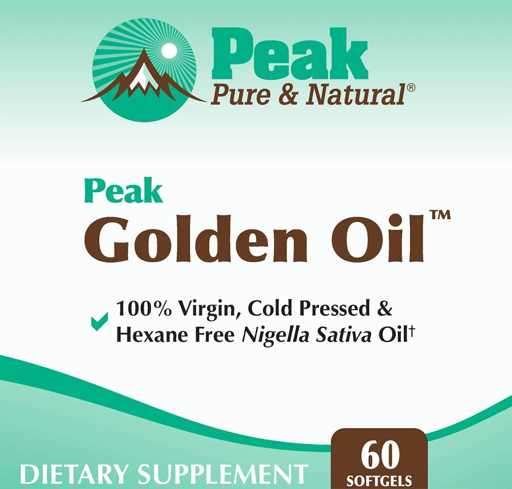 Peak Golden Oil bottle pour demonstrating convenient, on-the-go daily dosing.