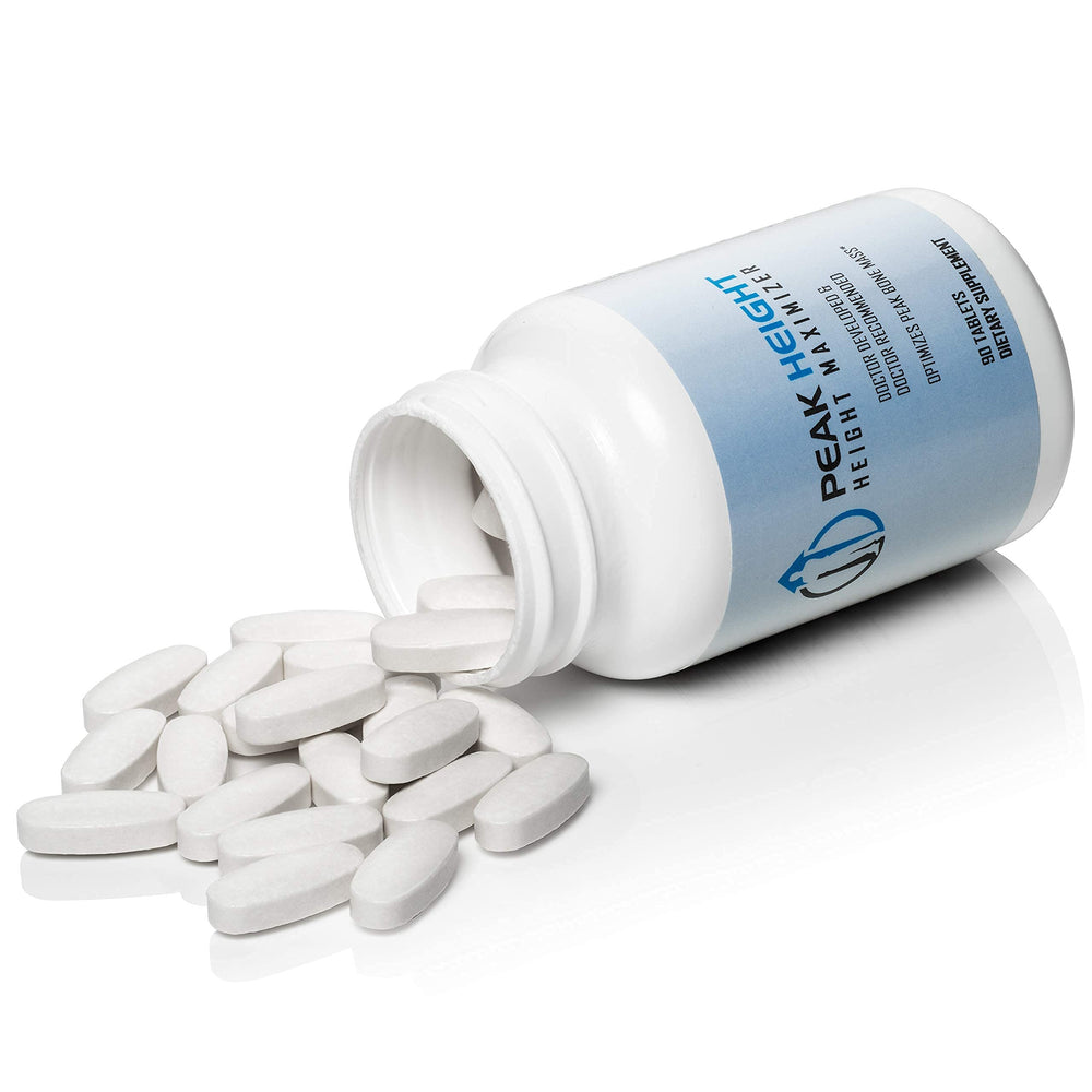 Peak Height dosing reminder on bottle supports daily use