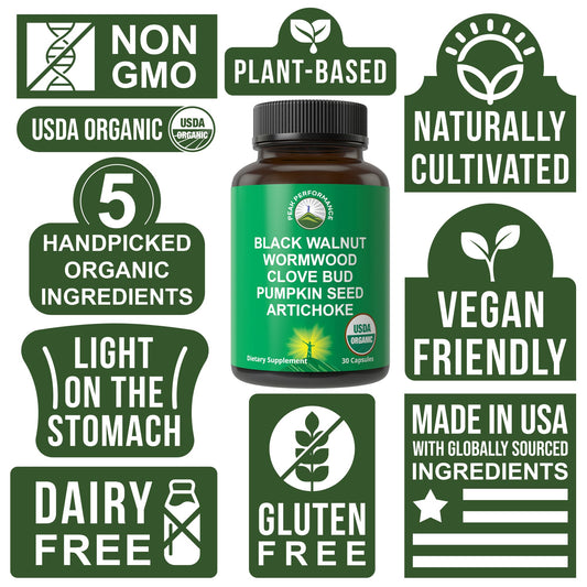 Peak Performance artichoke and pumpkin seed capsules ready for daily digestive support.