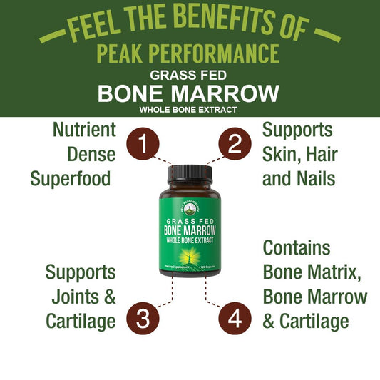 Peak Performance bone marrow dense nutrition parts provide bone matrix, marrow, and cartilage nutrients.