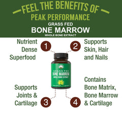 Peak Performance bone marrow dense nutrition parts provide bone matrix, marrow, and cartilage nutrients.