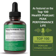 Peak Performance Lung Detox drops ready to blend into tea or juice for daily routine.