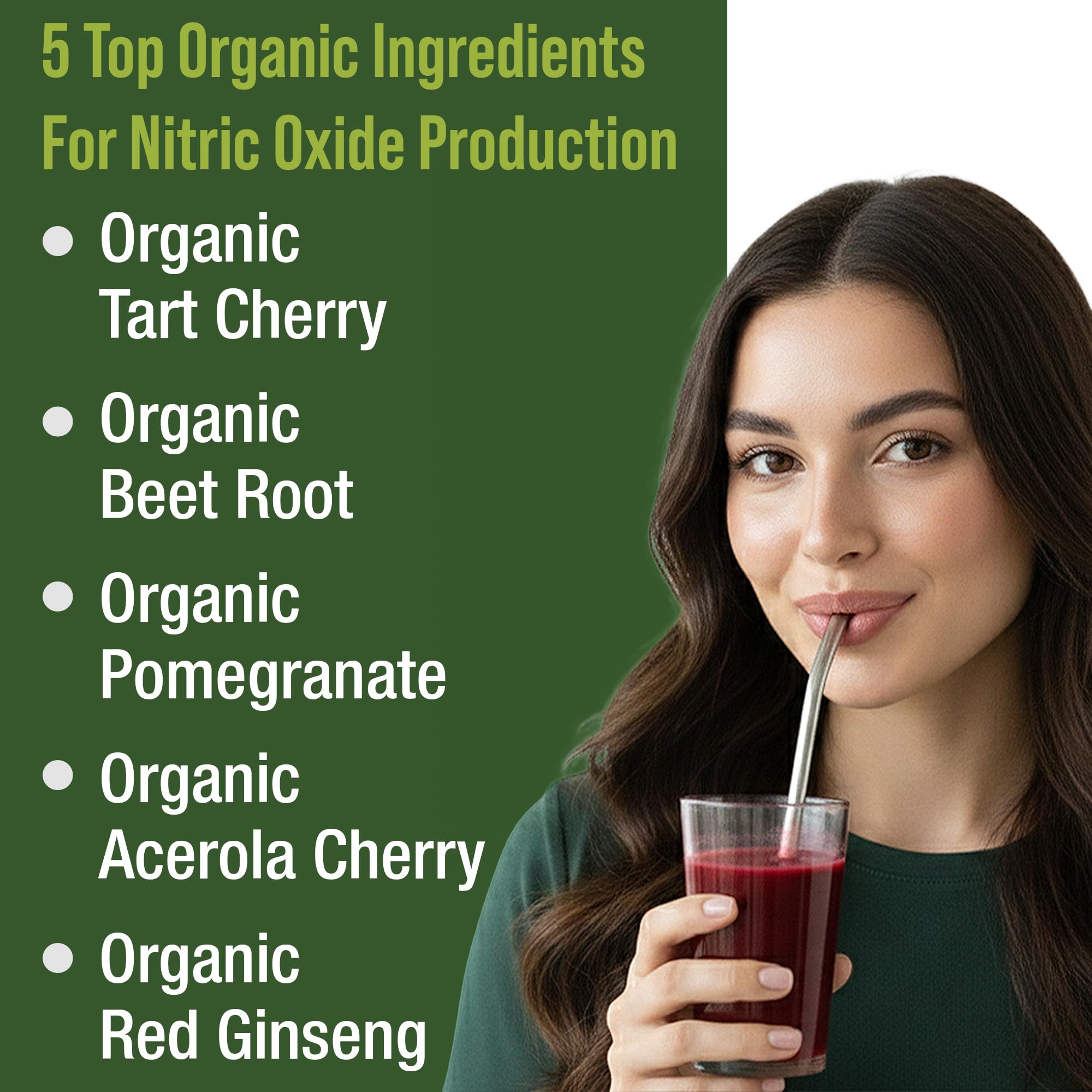 Peak Performance Nitric Oxide Booster label highlighting caffeine-free formula for sensitive users