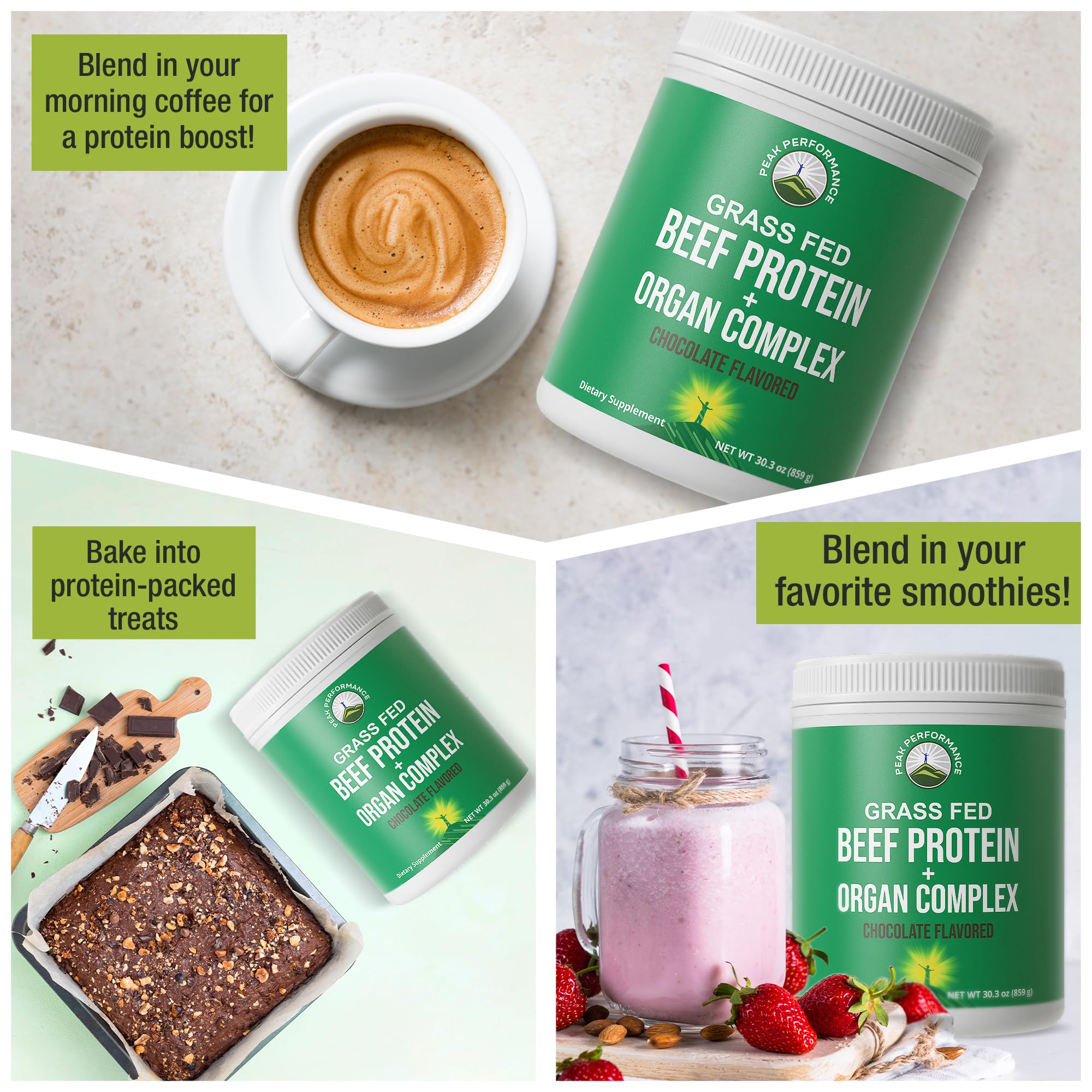 Peak Performance organ complex ingredient panel with nutrient details