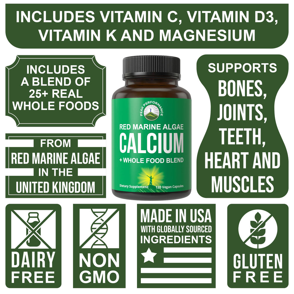 Calcium capsules pour from bottle for easy daily use.