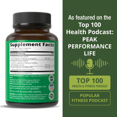 Digestive-health themed scene with Peak Performance Synbiotic on a table.