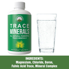 Peak Performance fulvic trace minerals pour shows plant-based mineral support for vitality.