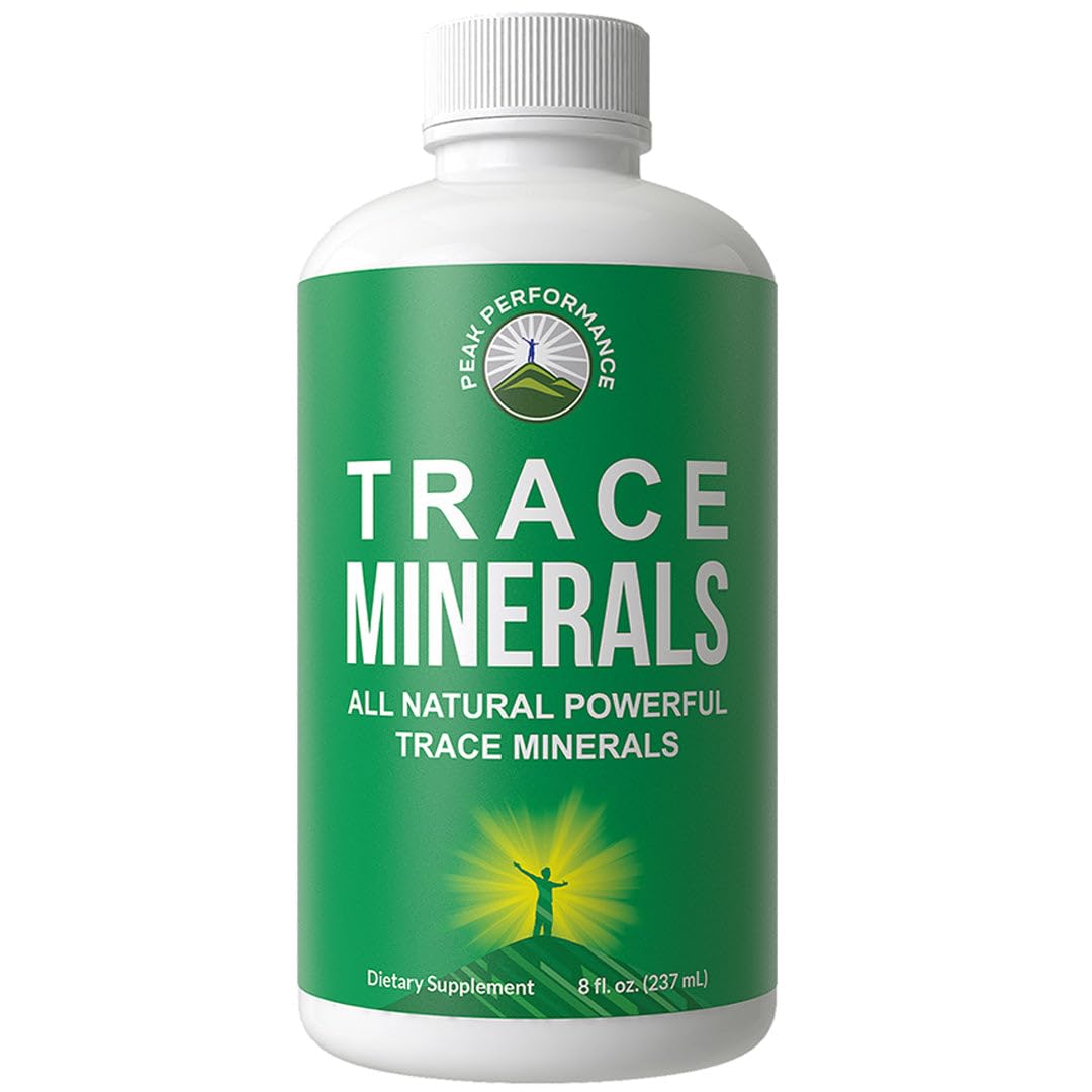 Peak Performance Ultra High Purity Trace Minerals bottle ready for daily hydration and mineral restoration.