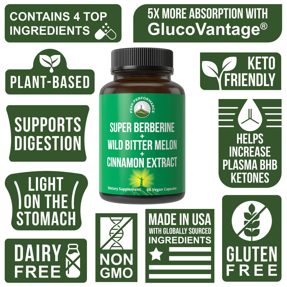 Peak Performance cinnamon extract label emphasizes natural ingredient profile and flavor