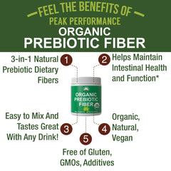 Peak Performance Prebiotic Fiber scoop measures precise daily intake for consistent use