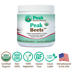 Close-up of fermapro beet label noting fermentation and nitrate advantages.