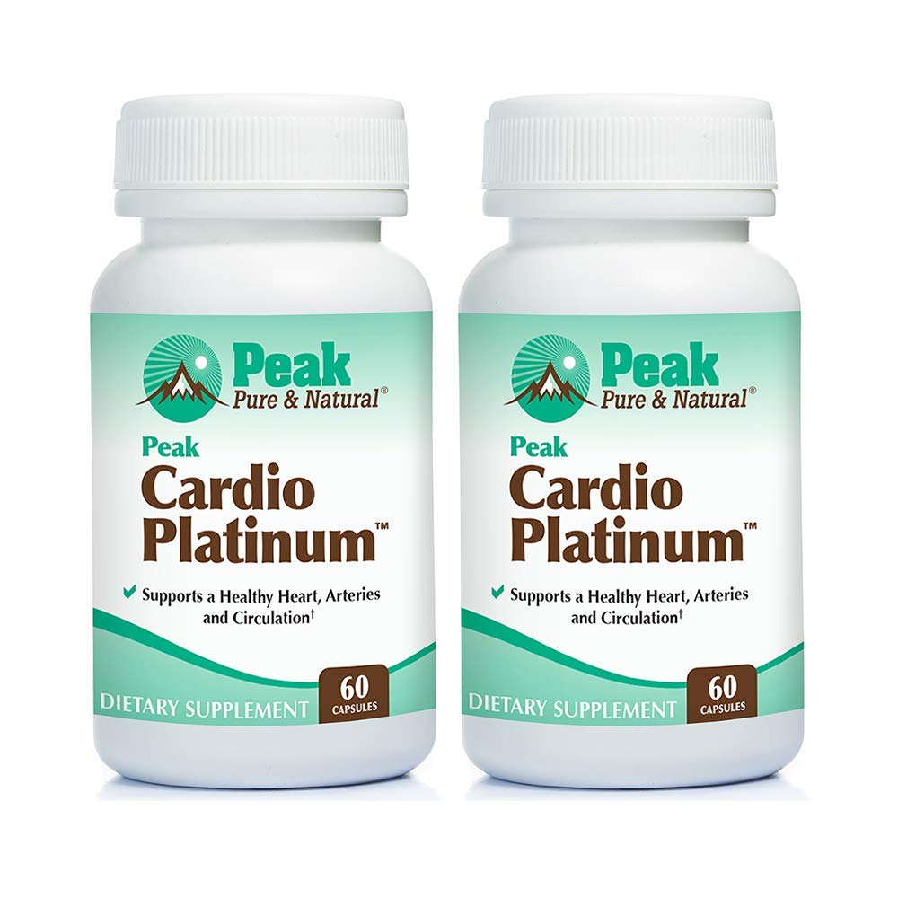 Peak Pure and Natural Peak Cardio Platinum bottle front view for heart support