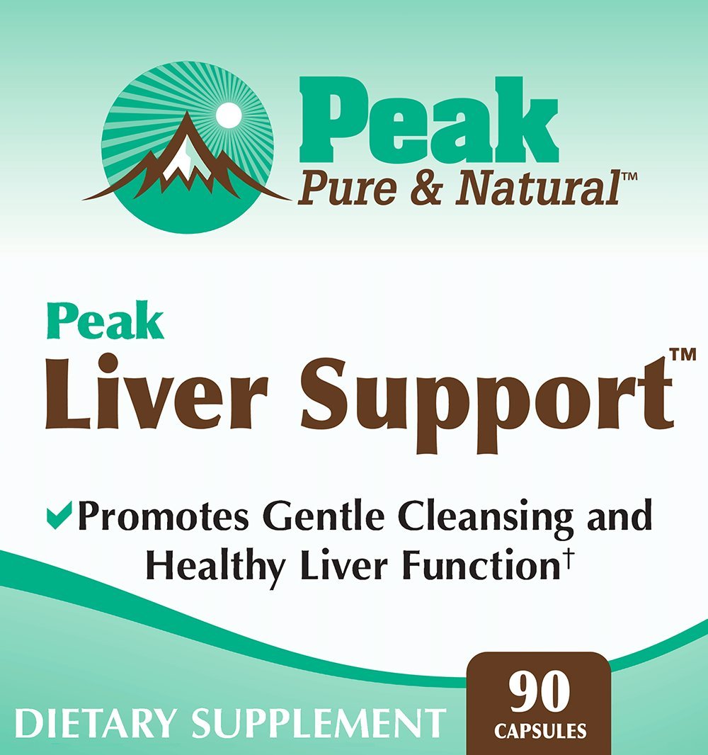 Peak Pure and Natural Peak Liver Support side view shows capsule size for easy daily use.