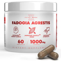 Peak Revival-X Fadogia 1000mg bottle-front showing energy-supporting serving.