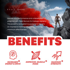 Peak Revival-X label detail with natural ingredients and no artificial additives.