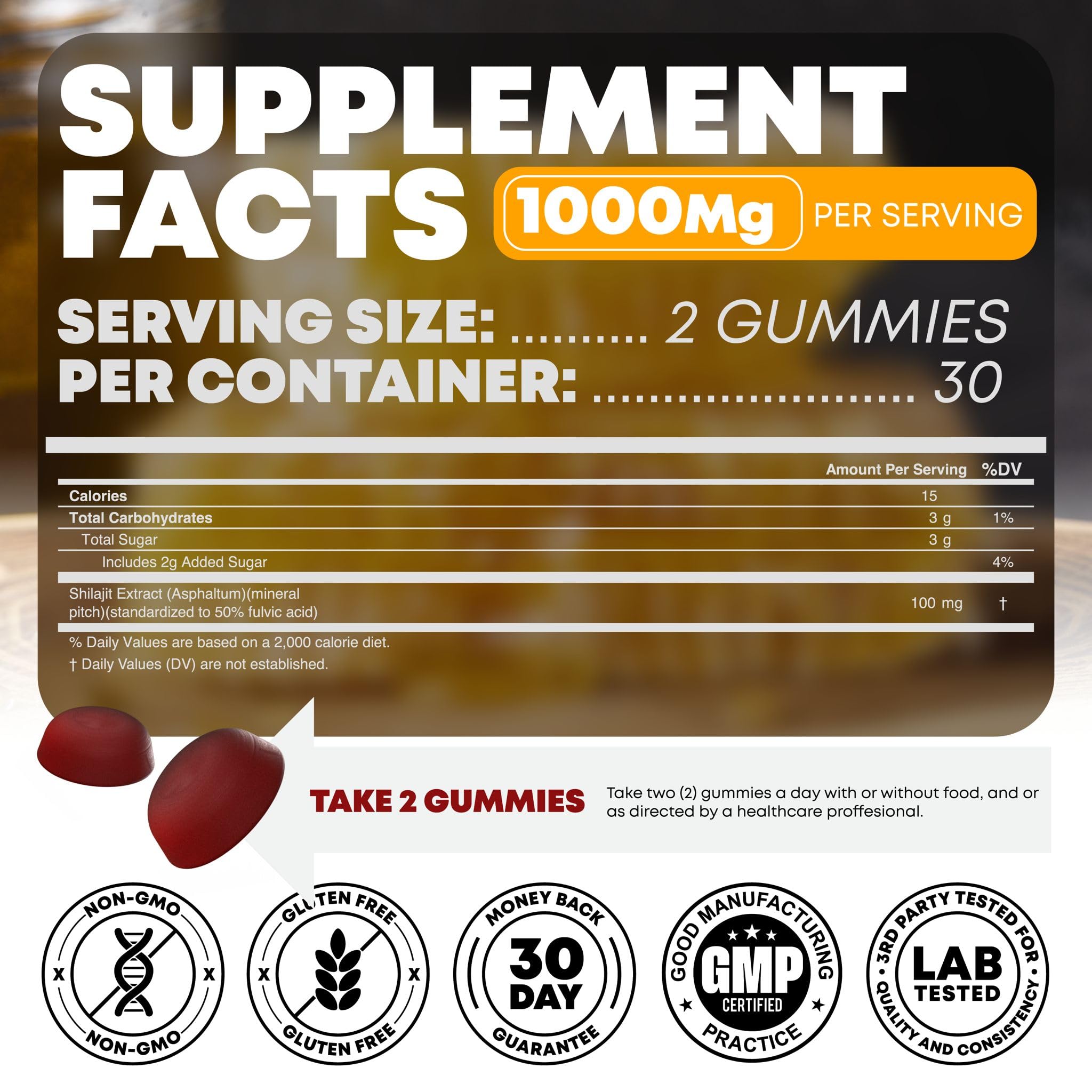60-count bottle of Peak Revival-X gummies on a desk with berries for daily ritual