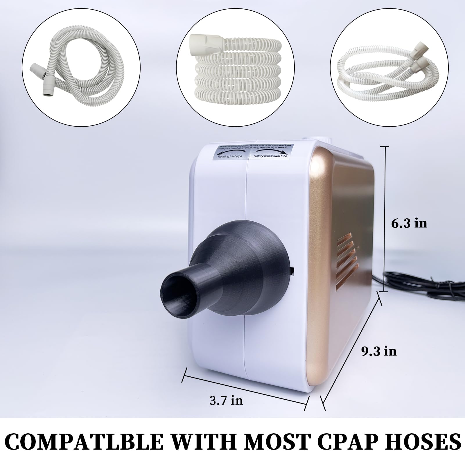 PeakBlen CPAP hose dryer in use showing organized setup
