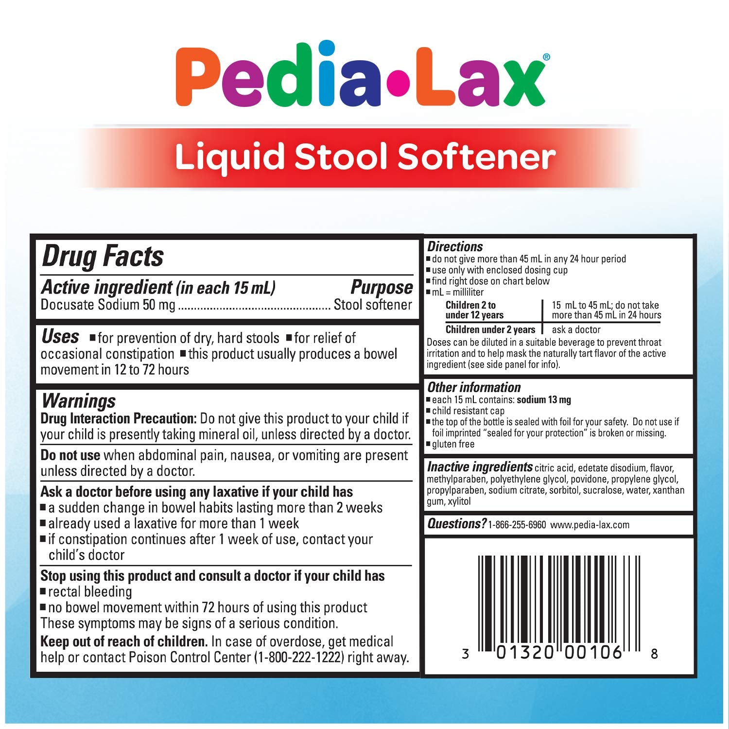 Pedia-Lax berry bottle pouring into juice for dosing