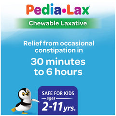 Pedia-Lax watermelon 30-count pack shown for convenient dosing.