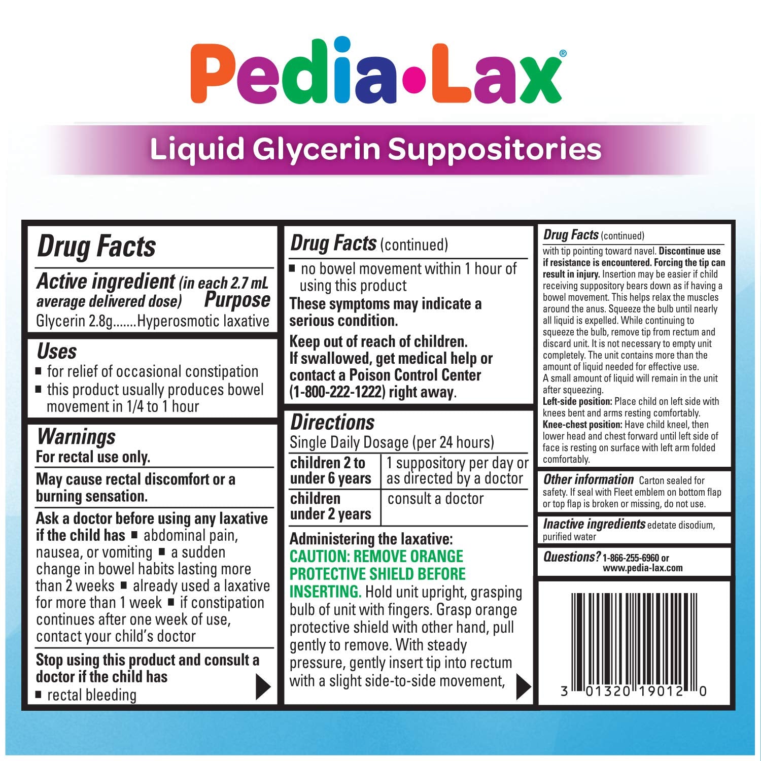 Pedia-Lax dosage guidance helps caregivers follow instructions.