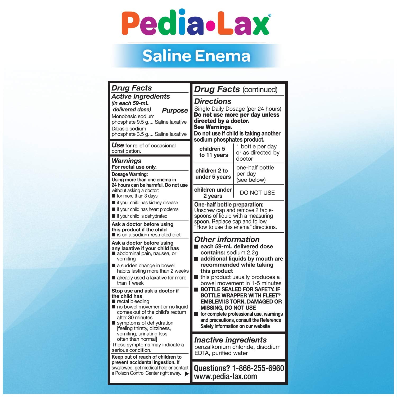 Label indicating FSA/HSA eligibility for Pedia-Lax.