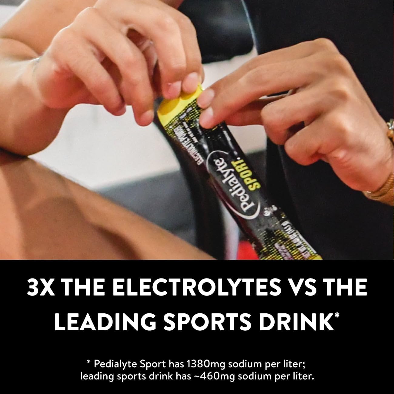 Pedialyte Sport on-the-go packets shown for portable hydration.