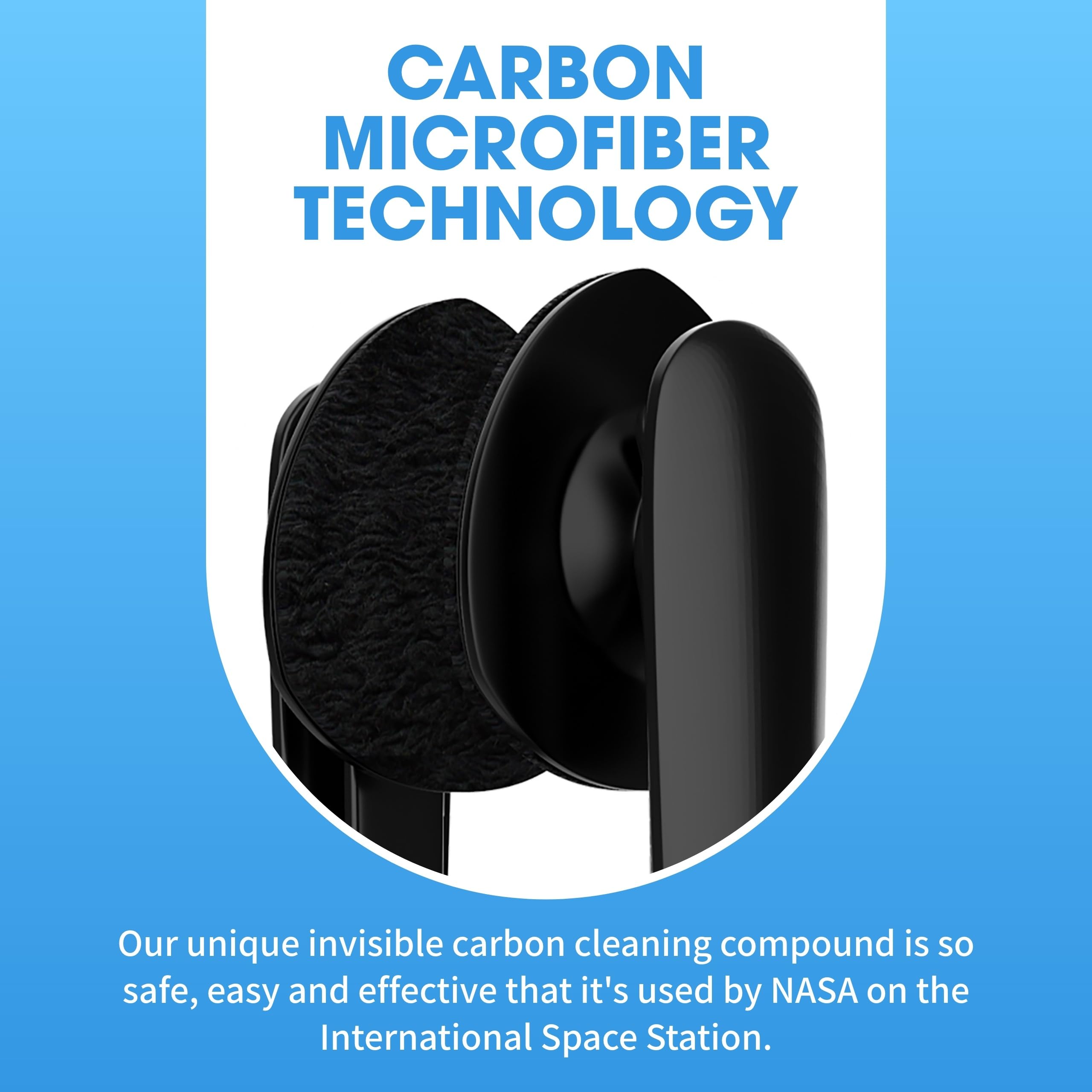 Peeps CarbonKlean in action showing durable carbon microfiber cleaning power.