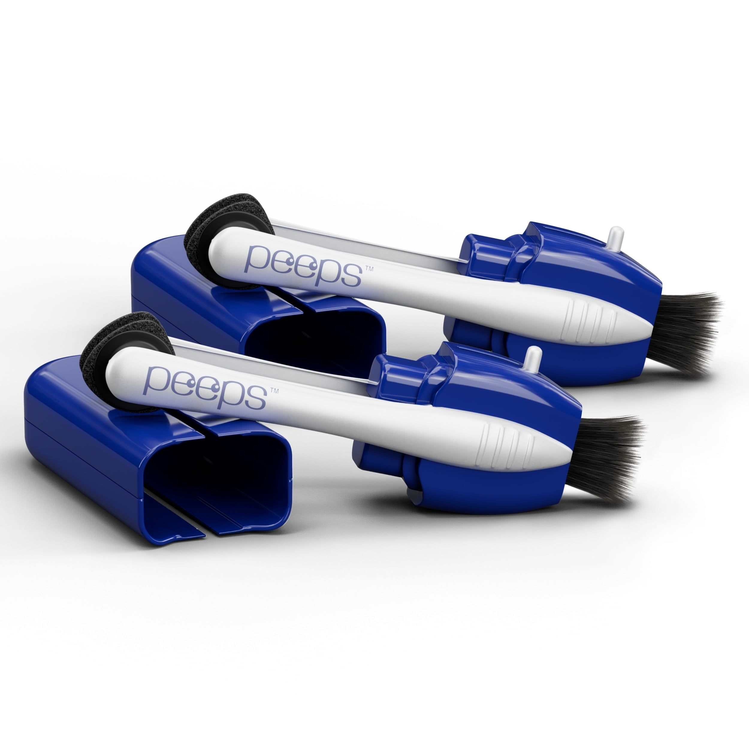 Peeps CarbonKlean glasses cleaner injected blue, compact on-the-go solution